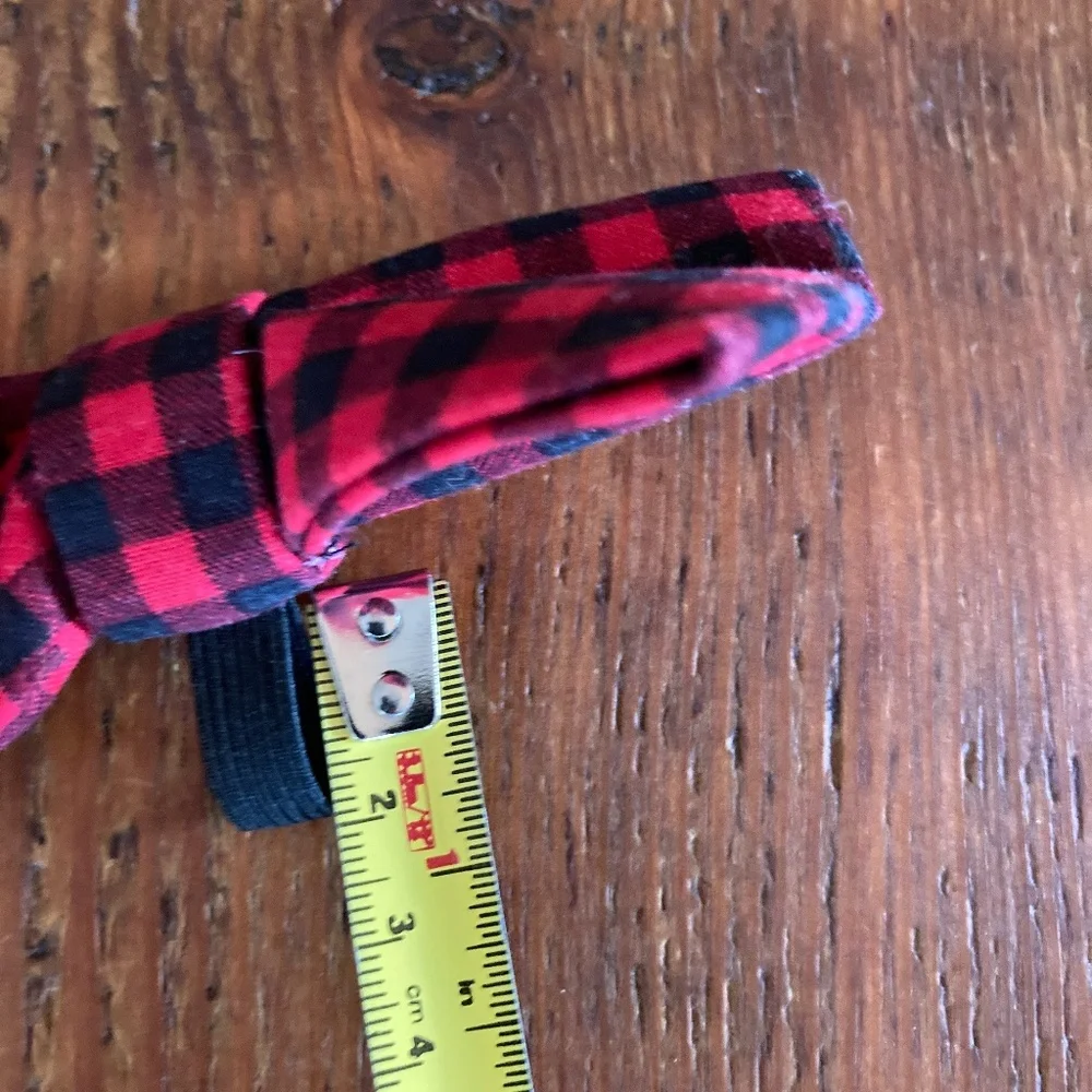 Dog or Cat Buffalo Plaid Bowtie, Black and Red